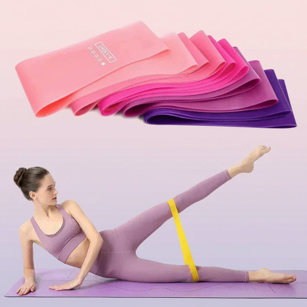 Elastic Resistance Bands Set for Yoga, Pilates, and Strength Training - 5-Pack